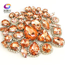 22 colors 50pcs/pack Mix size high grade Crystal buckle+claw rhinestone,Silver base galss sew on stones diy/Clothing accessories