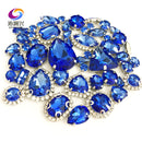 22 colors 50pcs/pack Mix size high grade Crystal buckle+claw rhinestone,Silver base galss sew on stones diy/Clothing accessories