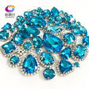 22 colors 50pcs/pack Mix size high grade Crystal buckle+claw rhinestone,Silver base galss sew on stones diy/Clothing accessories