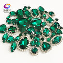22 colors 50pcs/pack Mix size high grade Crystal buckle+claw rhinestone,Silver base galss sew on stones diy/Clothing accessories
