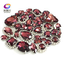 22 colors 50pcs/pack Mix size high grade Crystal buckle+claw rhinestone,Silver base galss sew on stones diy/Clothing accessories