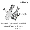 100Pcs 2.8mm 4.8mm 6.3mm Plug Spring Female Male Spade Cold Crimp Terminals Connector Car Speaker Electrical Wire Connectors Set