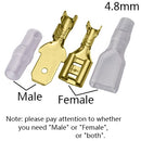 100Pcs 2.8mm 4.8mm 6.3mm Plug Spring Female Male Spade Cold Crimp Terminals Connector Car Speaker Electrical Wire Connectors Set