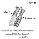 100Pcs 2.8mm 4.8mm 6.3mm Plug Spring Female Male Spade Cold Crimp Terminals Connector Car Speaker Electrical Wire Connectors Set