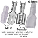 100Pcs 2.8mm 4.8mm 6.3mm Plug Spring Female Male Spade Cold Crimp Terminals Connector Car Speaker Electrical Wire Connectors Set