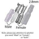 100Pcs 2.8mm 4.8mm 6.3mm Plug Spring Female Male Spade Cold Crimp Terminals Connector Car Speaker Electrical Wire Connectors Set