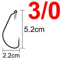 20pcs Wide Gap Worm Fishing Hooks Jig Crank Big Bass Hook Black High Carbon Steel Crank Barbed Hook for Soft Fishing Lure