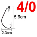 20pcs Wide Gap Worm Fishing Hooks Jig Crank Big Bass Hook Black High Carbon Steel Crank Barbed Hook for Soft Fishing Lure