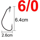 20pcs Wide Gap Worm Fishing Hooks Jig Crank Big Bass Hook Black High Carbon Steel Crank Barbed Hook for Soft Fishing Lure
