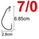 20pcs Wide Gap Worm Fishing Hooks Jig Crank Big Bass Hook Black High Carbon Steel Crank Barbed Hook for Soft Fishing Lure