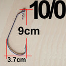 20pcs Wide Gap Worm Fishing Hooks Jig Crank Big Bass Hook Black High Carbon Steel Crank Barbed Hook for Soft Fishing Lure