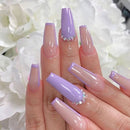 24pcs/set Long Stiletto Fake Nails Punk Snake Pattern Black White Matte False Nails Artificial Full Nail Tips Manicure Tools