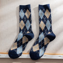 Women Socks Autumn New Socks Fashion Lattice Cotton Preppy Style Happy Casual Deodorant Socks Female Socks High Quality Fashion