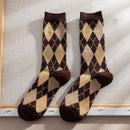 Women Socks Autumn New Socks Fashion Lattice Cotton Preppy Style Happy Casual Deodorant Socks Female Socks High Quality Fashion