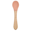 Feeding Wooden Handle Silicone Spoon For Baby Utensils Eat Soild Food Kids Training Manipulative Ability Children's Tableware
