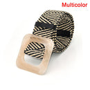 1pc Summer Women Braided Elastic Belt Buckle Vintage Bohe Straw Buckle Belt Women Knitted Belt Dress Belt 6styles