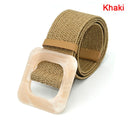 1pc Summer Women Braided Elastic Belt Buckle Vintage Bohe Straw Buckle Belt Women Knitted Belt Dress Belt 6styles