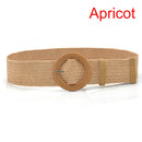 1pc Summer Women Braided Elastic Belt Buckle Vintage Bohe Straw Buckle Belt Women Knitted Belt Dress Belt 6styles
