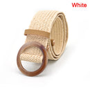 1pc Summer Women Braided Elastic Belt Buckle Vintage Bohe Straw Buckle Belt Women Knitted Belt Dress Belt 6styles