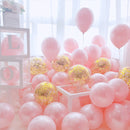 18pcs 10inch Rose Gold  Silver Pink Pearly Chrome Metal Confetti Latex Balloons Birthday Party Air Globos Adults Wedding  Decor