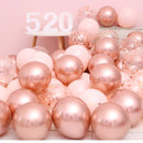 18pcs 10inch Rose Gold  Silver Pink Pearly Chrome Metal Confetti Latex Balloons Birthday Party Air Globos Adults Wedding  Decor