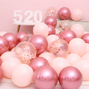 18pcs 10inch Rose Gold  Silver Pink Pearly Chrome Metal Confetti Latex Balloons Birthday Party Air Globos Adults Wedding  Decor