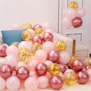 18pcs 10inch Rose Gold  Silver Pink Pearly Chrome Metal Confetti Latex Balloons Birthday Party Air Globos Adults Wedding  Decor