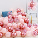 18pcs 10inch Rose Gold  Silver Pink Pearly Chrome Metal Confetti Latex Balloons Birthday Party Air Globos Adults Wedding  Decor