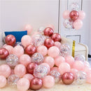 18pcs 10inch Rose Gold  Silver Pink Pearly Chrome Metal Confetti Latex Balloons Birthday Party Air Globos Adults Wedding  Decor