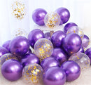 18pcs 10inch Rose Gold  Silver Pink Pearly Chrome Metal Confetti Latex Balloons Birthday Party Air Globos Adults Wedding  Decor
