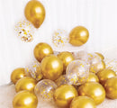 18pcs 10inch Rose Gold  Silver Pink Pearly Chrome Metal Confetti Latex Balloons Birthday Party Air Globos Adults Wedding  Decor