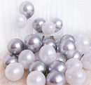 18pcs 10inch Rose Gold  Silver Pink Pearly Chrome Metal Confetti Latex Balloons Birthday Party Air Globos Adults Wedding  Decor