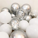 18pcs 10inch Rose Gold  Silver Pink Pearly Chrome Metal Confetti Latex Balloons Birthday Party Air Globos Adults Wedding  Decor