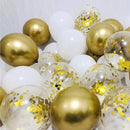 18pcs 10inch Rose Gold  Silver Pink Pearly Chrome Metal Confetti Latex Balloons Birthday Party Air Globos Adults Wedding  Decor
