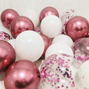 18pcs 10inch Rose Gold  Silver Pink Pearly Chrome Metal Confetti Latex Balloons Birthday Party Air Globos Adults Wedding  Decor