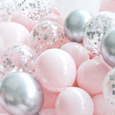 18pcs 10inch Rose Gold  Silver Pink Pearly Chrome Metal Confetti Latex Balloons Birthday Party Air Globos Adults Wedding  Decor