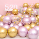 18pcs 10inch Rose Gold  Silver Pink Pearly Chrome Metal Confetti Latex Balloons Birthday Party Air Globos Adults Wedding  Decor