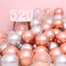 18pcs 10inch Rose Gold  Silver Pink Pearly Chrome Metal Confetti Latex Balloons Birthday Party Air Globos Adults Wedding  Decor