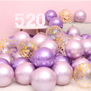 18pcs 10inch Rose Gold  Silver Pink Pearly Chrome Metal Confetti Latex Balloons Birthday Party Air Globos Adults Wedding  Decor