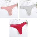 3Pcs New Women's Underwear Panties Cotton Sexy Thong Soft Low-waist G-String Breathable Comfortable Fashion Lingerie