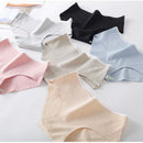 3Pcs Women's Underwear Cotton Seamless Stripes Panties Soild Color Skin- friendly Lingerie Woman Panty Low Waist M-XL Plus Size