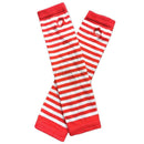 Elbow Length Fingerless Gloves Arm Sleeve Warmer Rainbow Colored Striped Knitted Sunscreen Halloween Costume Fingerless Mittens