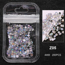 Clear Crystals AB Gold Sliver Mix Sizes Glass 3D Nail Art Rhinestones Beads Manicures For Nails Art Decorations DIY