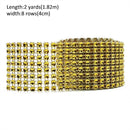 1 Roll 8/24 Rows Gold Silver Crystal Diamond Mesh Rhinestone Ribbon for Birthday Wedding DIY Decoration Cake Wrap Crystal Tulle