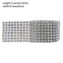 1 Roll 8/24 Rows Gold Silver Crystal Diamond Mesh Rhinestone Ribbon for Birthday Wedding DIY Decoration Cake Wrap Crystal Tulle