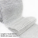 1 Roll 8/24 Rows Gold Silver Crystal Diamond Mesh Rhinestone Ribbon for Birthday Wedding DIY Decoration Cake Wrap Crystal Tulle