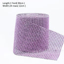 1 Roll 8/24 Rows Gold Silver Crystal Diamond Mesh Rhinestone Ribbon for Birthday Wedding DIY Decoration Cake Wrap Crystal Tulle