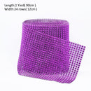 1 Roll 8/24 Rows Gold Silver Crystal Diamond Mesh Rhinestone Ribbon for Birthday Wedding DIY Decoration Cake Wrap Crystal Tulle