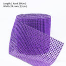 1 Roll 8/24 Rows Gold Silver Crystal Diamond Mesh Rhinestone Ribbon for Birthday Wedding DIY Decoration Cake Wrap Crystal Tulle