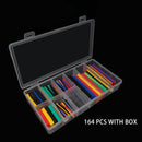 164pcs 328pcs 2:1  Heat Shrink Tube Kit Shrinking Assorted Polyolefin Insulation Sleeving Wire Cable 8 Sizes